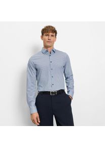 Langarmhemd OLYMP "Level Five", Damen, Gr. 44, N-Gr, bleu, Web, Obermaterial: 64% Baumwolle, 27% Polyester, 9% Elasthan, k&ouml;rpernah normal, 2-Knopf-Manschette, Hemden Langarmhemd, Businesshemd, body fit, Modern Kentkragen, Climate Control