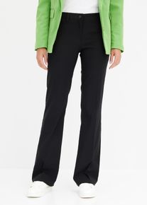 Stretch-Hose bonprix, Damen, Gr. 40, N-Gr, schwarz (l&auml;nge: regul&auml;r), Web, Obermaterial: 71% Polyester, 25% Viskose, 4% Elasthan, unifarben, regular fit lang, Hosen Stretch-Hose, regular fit, figurbetont