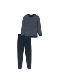 Schlafanzug Schiesser "Pyjama Comfort Essentials", Herren, Gr. 3XL, blau (dunkelblau), Obermaterial: 100% Baumwolle CO., Homewear-Sets Schlafanzug