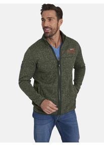 Sweatjacke Jan Vanderstorm "Strickfleecejacke KOLMUND", Herren, Gr. XL, gr&uuml;n (oliv), Obermaterial: 100% Polyester COOLMAX PES(Coolmax)., Sweatjacken Sweatjacke