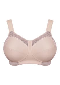 Sport-BH Ulla Dessous "Sport BH ohne B&uuml;gel Kate", Damen, Gr. 100, Cup G, beige (biskuit), Obermaterial: 37% Polyamid PA. 25% Polyester PES. 16% Elasthan EL. 13% Baumwolle CO. 7% Polyurethan PU., BHs Sport-BH
