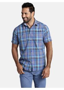 Kurzarmhemd Jan Vanderstorm "Doppelpack Hemd DANKWARD", Herren, Gr. 3XL, weit, blau (blau kariert), Obermaterial: 100% Baumwolle CO., Hemden Kurzarmhemd