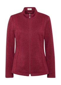 Fleecejacke GOLDNER "Kurzgr&ouml;&szlig;e Kuschelweiche Strickfleece-Jacke", Damen, Gr. 19, rot (merlot, melange), Obermaterial: 100% Polyester PES., weit Tubular, Jacken Fleecejacke, Kuschelweiche Innenseite