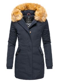 Wintermantel Marikoo "Wintermantel Karmaa", Damen, Gr. XL, blau (navy), Obermaterial: 100% Polyester PES. Obermaterial: Futter: 100% Polyester PES. 100% Polyester PES., M&auml;ntel Wintermantel