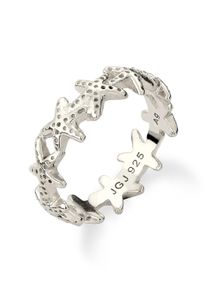 Silberring Elli "Ring Seestern 925 Sterling Silber" Gr. 58, silber, Fingerringe, Damen, 58, Silber 925 (Sterlingsilber), Silberring