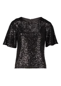 T-Shirt Vera Mont "Pailletten-Bluse mit Fl&uuml;gel&auml;rmeln", Damen, Gr. 40, schwarz, Obermaterial: 93% Polyester PES. 7% Elasthan EL., Shirts T-Shirt