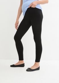 Umstandsleggings bonprix, Damen, Gr. 44/46 (L), N-Gr, schwarz, Jersey, Obermaterial: 95% Baumwolle, 5% Elasthan, slim fit, Hosen Umstandsleggings, aus Baumwolle mit Elasthan, bequemer, breiter Jerseybund, Slim Fit