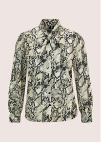 Madeleine Mode Langarmbluse MADELEINE "Bluse Elegante Bluse mit Animal-Print", Damen, Gr. 40, schwarz (schwarz, beige, multicolor), Obermaterial: 100% Polyester PES., Modern, Blusen Langarmbluse, Bluse mit Schluppe