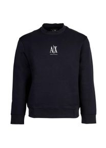 Sweatshirt Armani Exchange "Sweatshirt", Herren, Gr. S, blau (dunkelblau), Obermaterial: 79% Baumwolle CO. 17% Polyester PES. 4% Elasthan EL., Sweatshirts Sweatshirt
