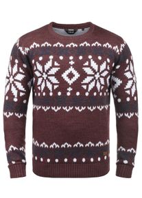 !Solid Rundhalspullover SOLID "Rundhalspullover SDNorwig", Herren, Gr. XL, rot (wine r mel), Obermaterial: 100% Polyacryl PAN., gemustert, Pullover Rundhalspullover