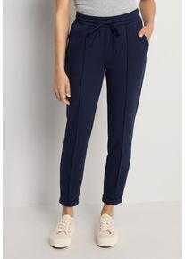 Schlupfhose Lascana, Damen, Gr. 46, N-Gr, marine, Jersey, Obermaterial: 79% Polyester, 19% Viskose, 2% Elasthan, unifarben, figurumspielend 7/8-L&auml;nge, Hosen Schlupfhose, mit verstellbaren Tunnelzug
