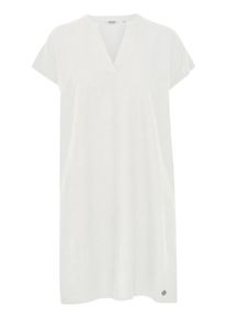 Blusenkleid oxmo "Blusenkleid OXAnette", Damen, Gr. 34, N-Gr, beige (sanftes wei&szlig;), Obermaterial: 55% Vinylal PVAL. 45% Viskose CV., Kleider Blusenkleid