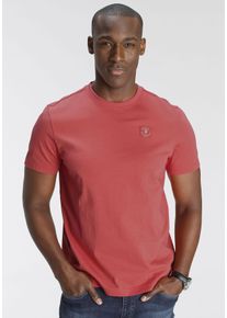 Rundhalsshirt DELMAO, Herren, Gr. 4XL (68/70), orange (koralle), Single Jersey, Obermaterial: 100% Baumwolle, unifarben, Basic, regular fit, Rundhals, Shirts Rundhalsshirt, Kurzarm, Regular Fit, basic, aus 100% Baumwolle