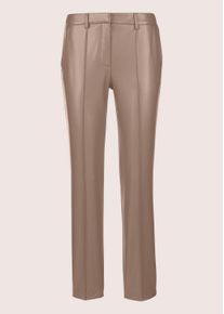 Madeleine Mode Lederhose MADELEINE "Kunstlederhose Kunstlederhose mit Biesen", Damen, Gr. 22, K-Gr, beige (taupe), Obermaterial: 71% Polyester PES. 25% Polyurethan PU. 4% Elasthan EL., Hosen Lederhose