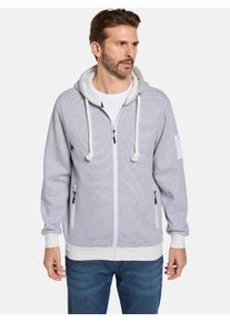 Kapuzensweatjacke Babista "Sweatjacke NOLIENZA", Herren, Gr. M, wei&szlig; (wei&szlig; blau), Obermaterial: 70% Baumwolle CO. 30% Polyester COOLMAX PES(Coolmax)., Sweatjacken Kapuzensweatjacke