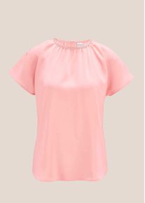 Madeleine Mode Shirtbluse MADELEINE "Blusenshirt Blusenshirt mit Glanz-Akzent", Damen, Gr. 36, rosa (puderros&eacute;), Obermaterial: 100% Polyester PES., Modern, normal, Blusen Shirtbluse