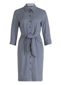 BETTY & CO Hemdblusenkleid BETTY & CO "Hemdblusenkleid mit Eingrifftaschen", Damen, Gr. 46, EURO, blau (dunkelblau, wei&szlig;), 72% Baumwolle CO. 25% Polyamid PA. 3% Elasthan EL., Kleider Hemdblusenkleid