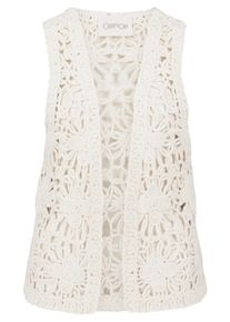 Strickjacke Cartoon "Sommerweste mit V-Ausschnitt", Damen, Gr. 40, beige, Obermaterial: 100% Baumwolle CO., Strickjacken Strickjacke