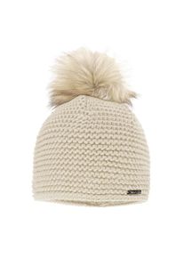 Bommelm&uuml;tze CAPO, Damen, beige (ecru), Strick, Wollmischung, unifarben, M&uuml;tzen Bommelm&uuml;tze, Grobstrick, unifarben, gef&uuml;ttert