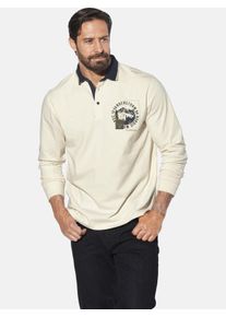 Langarm-Poloshirt Jan Vanderstorm "Langarm-Poloshirt OLSLAND", Herren, Gr. XL, wei&szlig; (wollwei&szlig;), Obermaterial: 100% Baumwolle CO., Shirts Langarm-Poloshirt