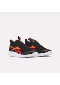 Laufschuh Reebok "RUSH RUNNER SLIP-ON", Kinder, Gr. 39, schwarz, arenaorange, sportrot, Synthetik, Textil, Schuhe Laufschuh, f&uuml;r Kinder