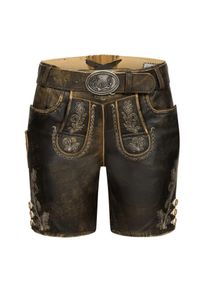 N&uuml;bler Trachtenlederhose N&Uuml;BLER "Lederhose Hotpant Zelda", Damen, Gr. 34, EURO, braun, Obermaterial: 100% Lammleder LEL., Hosen Trachtenlederhose