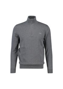 Sweater Gant "Strickpullover CLASSIC COTTON HALF ZIP", Herren, Gr. 4XL, grau (grau melange), Obermaterial: 100% Baumwolle CO., Sweatshirts Sweater