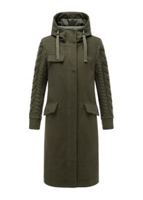 Kurzmantel Navahoo "Wintermantel Knit Babe 14", Damen, Gr. XL, gr&uuml;n (schwarz olive), Obermaterial: 95% Polyester PES. 3% Viskose CV. 2% Modacryl MAC. Obermaterial: Futter: 100% Polyester PES., M&auml;ntel Kurzmantel