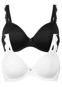 T-Shirt-BH Anita "2er Pack B&uuml;gel BH mit Spacerschale Selma", Damen, Gr. 85, Cup G, bunt (schwarz wei&szlig;), Obermaterial: 58% Polyester PES. 30% Polyamid PA. 12% Elasthan EL., BHs T-Shirt-BH