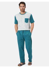 Schlafanzug Babista "Schlafanzug RALDOR", Herren, Gr. XL, blau (petrol), Obermaterial: 100% Baumwolle CO., Homewear-Sets Schlafanzug