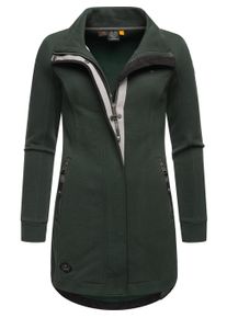 Kurzjacke Ragwear "Sweatjacke Letrice", Damen, Gr. L, gr&uuml;n (dunkelgr&uuml;n), Obermaterial: 65% Baumwolle CO. 35% Polyester PES. Futter: 65% Baumwolle CO. 35% Polyester PES., Jacken Kurzjacke