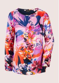 Madeleine Mode Langarmbluse MADELEINE "Bluse Seidenbluse mit Floral-Druck", Damen, Gr. 38, pink (pink, multicolor), Obermaterial: 100% Seide silk., Modern, normal, Blusen Langarmbluse