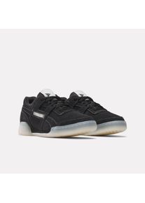 Trainingsschuh Reebok CLASSIC "WORKOUT PLUS", Damen, Gr. 38,5, schwarz, chalk, alabaster, Leder, Schuhe Trainingsschuh