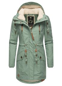 Wintermantel Ragwear "Wintermantel Elsie", Damen, Gr. M, gr&uuml;n (dusty gr&uuml;n24), Obermaterial: 65% Polyester PES. 35% Baumwolle CO. Obermaterial: Futter: 100% Polyester PES. 100% Polyester PES., M&auml;ntel Wintermantel