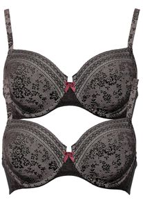 B&uuml;gel-BH Anita "2er Pack B&uuml;gel BH Fleur", Damen, Gr. 75, Cup B, schwarz (schwarz schwarz), Spitze, Obermaterial: 87% Polyamid PA. 13% Elasthan EL., BHs B&uuml;gel-BH