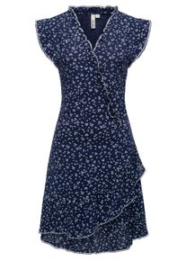 Volantkleid Ragwear "Sommerkleid Chantalia Print", Damen, Gr. XS, N-Gr, blau (midnight), Obermaterial: 100% Viskose CV., Kleider Volantkleid