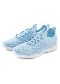 Sneaker Vivance "Freizeitschuh, Halbschuh, Turnschuhe, Slip-On-Sneaker", M&auml;dchen, Gr. 43, blau (hellblau), Obermaterial: 100% Textilmaterial. Decksohle: 100% Textilmaterial. Futter: 100% Textilmaterial. Laufsohle: 100% Synthetik, unifarben, Basic, Schuhe Sneaker, superleicht, zum Reinschl&uuml;pfen mit elastischen Schn&uuml;rb&auml;ndern VEGAN, Topseller