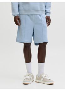 Jack & Jones Sweatshorts JACK & JONES "JPSTKANE SOHO SWEAT SHORTS MID SN", Damen, Gr. M, N-Gr, celestial blau, Sweatware, Obermaterial: 80% Baumwolle, 20% Polyester, unifarben, kniefrei, Hosen Sweatshorts, Baumwollmischung, loose fit