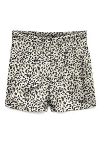 V&eacute;ro Moda Shorts VERO MODA "VMJESMILO HW SHORTS WVN NOOS", Damen, Gr. XL, N-Gr, silber lining aop:sus leo obsidian, Web, Obermaterial: 55% Viskose, 45% Leinen, bedruckt, regular fit kurz, Hosen Shorts, Viskosemischung, regular fit, mit Leinen