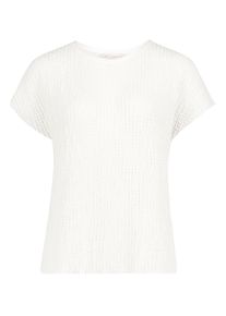 Rundhalsshirt Betty Barclay "Strukturshirt mit U-Boot-Ausschnitt", Damen, Gr. 48, wei&szlig; (rohwei&szlig;), Obermaterial: 97% Polyester PES. 3% Elasthan EL., Shirts Rundhalsshirt