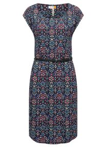 Shirtkleid Ragwear "Sommerkleid Lilithe Ikat", Damen, Gr. M, N-Gr, blau (navy), Obermaterial: 50% Baumwolle CO. 50% Modal CMD. Obermaterial: 50% Baumwolle CO. 50% Modal CMD., Kleider Shirtkleid