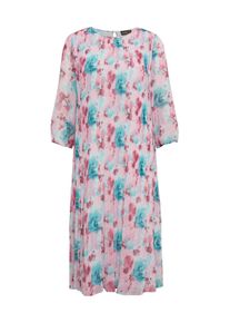 Etuikleid GOLDNER "Aufregend plissiertes Kleid", Damen, Gr. 46, N-Gr, orange (lagune, apricot, gebl&uuml;mt), Obermaterial: 100% Polyester PES., festlich, normal, Sonstiges, Kleider Etuikleid, Ohne