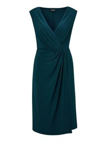 Abendkleid GOLDNER "Kurzgr&ouml;&szlig;e Kleid", Damen, Gr. 24, K-Gr, gr&uuml;n (smaragdgr&uuml;n), Obermaterial: 95% Polyester PES. 5% Elasthan EL., festlich, Ohne Arm, Kleider Abendkleid, Falten