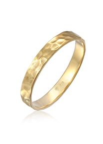 Silberring Kuzzoi "Ring Bandring Herrenring Geh&auml;mmert 375er Gelbgold" Gr. 60, gold, Fingerringe, Herren, 60, Gelbgold 375, Silberring