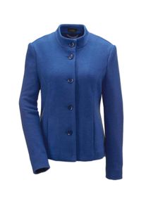 Jackenblazer GOLDNER "Blazer mit raffinierter Kragenl&ouml;sung", Damen, Gr. 52, gr&uuml;n (royalblau), Obermaterial: 88% Polyester PES. 12% Viskose CV., figurumspielend, Sonstiges, Blazer Jackenblazer, Sonstiges