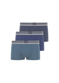 Boxershorts Jockey "Boxershort Cotton Stretch Short Trunk 3P 3er Pack", Herren, Gr. L, blau, Obermaterial: 95% Baumwolle CO. 5% Elasthan EL., Unterhosen Boxershorts