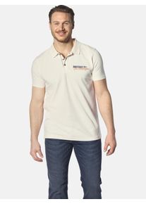 Poloshirt Jan Vanderstorm "Poloshirt JAKOV", Herren, Gr. L, wei&szlig; (wollwei&szlig;), Obermaterial: 100% Baumwolle CO., Shirts Poloshirt