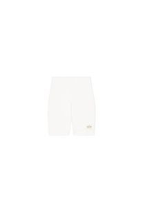 Sweatshorts Alpha Industries "Basic Bike Shorts SL FP Wmn", Damen, Gr. XS, Normalgr&ouml;&szlig;en, wei&szlig; (wei&szlig;, gelb gold), Obermaterial: 95% Baumwolle, 5% Elastan, Hosen Sweatshorts
