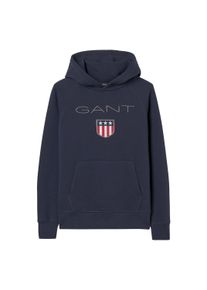 Sweatshirt Gant "Sweatshirt Shield Hoodie", Jungen, Gr. 134-140, blau (dunkelblau), Obermaterial: 78% Baumwolle CO. 22% Polyester PES., Sweatshirts Sweatshirt