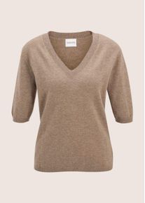 Madeleine Mode Longpullover MADELEINE "Pullover Pullover", Damen, Gr. 40/42, braun (berber, melange), Obermaterial: 100% Kaschmir WS., Modern, normal, Pullover Longpullover